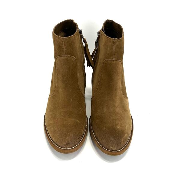 Sam Edelman Mari Women Brown Ankle Boot Sz 9.5 Suede Cuban Heel Cushioned Bootie - Picture 11 of 15